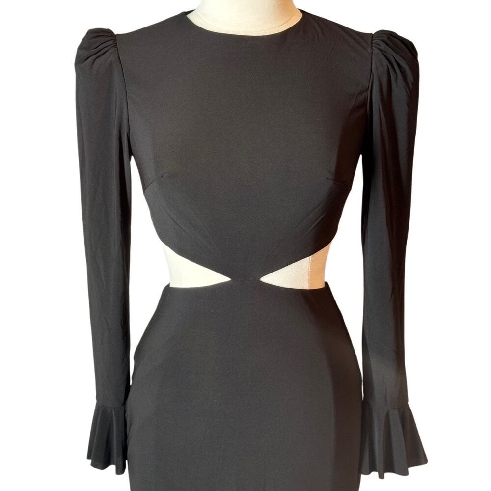 Mac Duggal Leena Cut Out Jersey Gown in Black Minimalist Elegant A-Line Dress 6 - Picture 11 of 12